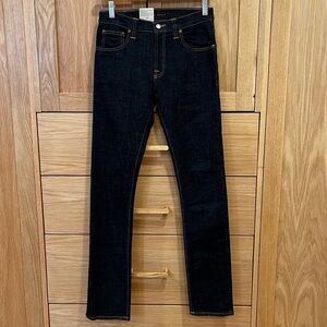 Nudie Jeans Tube Tom Slim Jeans Dark Wash Rinse 28W 32L NWT Neutral Capsule